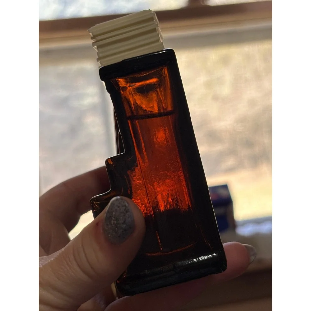 Vintage Avon Piano Decanter Tai Winds After Shave 4 oz Amber Glass Bottle Box‎